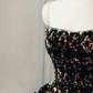 Robe de bal de princesse bustier à volants en satin long, robe de soirée C8117