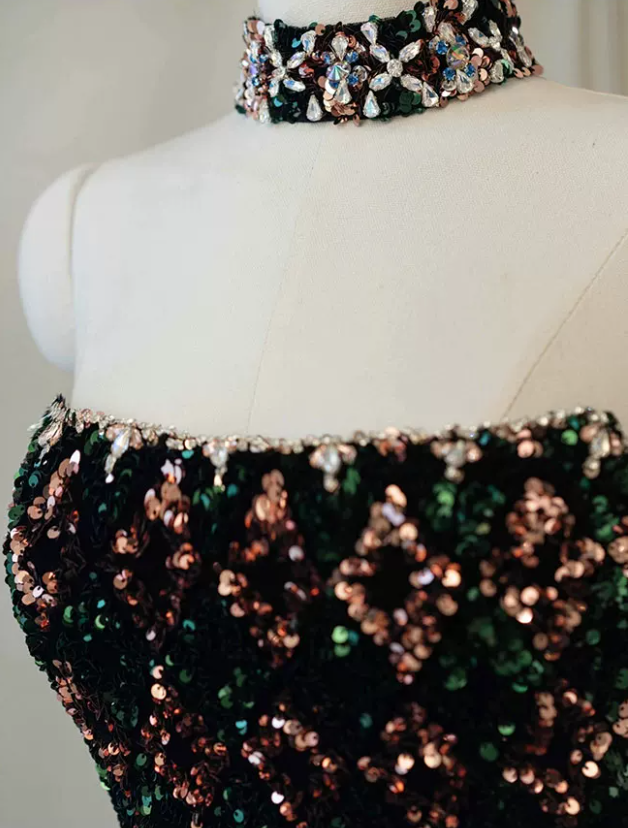 Robe de bal de princesse bustier à volants en satin long, robe de soirée C8117
