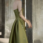 Robe de bal de princesse bustier à volants en satin long, robe de soirée C8117