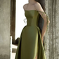 Robe de bal de princesse bustier à volants en satin long, robe de soirée C8117