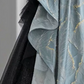 Enchanting Strapless Blue Prom Dress Ruffles Jacquard Tulle A-Line Evening Dress C8989