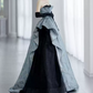Enchanting Strapless Blue Prom Dress Ruffles Jacquard Tulle A-Line Evening Dress C8989