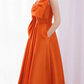 Robe de bal de princesse bustier à volants en satin long, robe de soirée C8117
