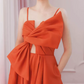 Robe de bal de princesse bustier à volants en satin long, robe de soirée C8117