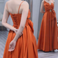 Robe de bal de princesse bustier à volants en satin long, robe de soirée C8117