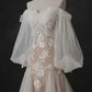 Chic Off-Shoulder Appliques Wedding Dresses Long Sleeve Tulle A-Line Bridal Dress C8999