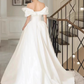 Vintage Ball Gown Off The Shoulder White Long Wedding Dresses C89