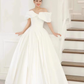 Vintage Ball Gown Off The Shoulder White Long Wedding Dresses C89