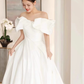 Vintage Ball Gown Off The Shoulder White Long Wedding Dresses C89