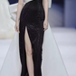 Robe de bal de princesse bustier à volants en satin long, robe de soirée C8117