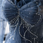 Robe de bal de princesse bustier à volants en satin long, robe de soirée C8117