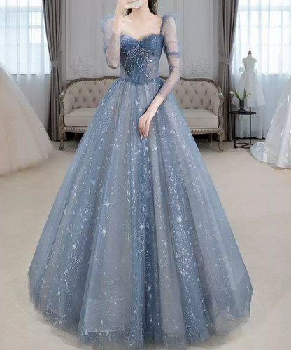 Robe de bal de princesse bustier à volants en satin long, robe de soirée C8117