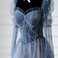 Robe de bal de princesse bustier à volants en satin long, robe de soirée C8117