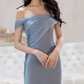 Robe de bal de princesse bustier à volants en satin long, robe de soirée C8117