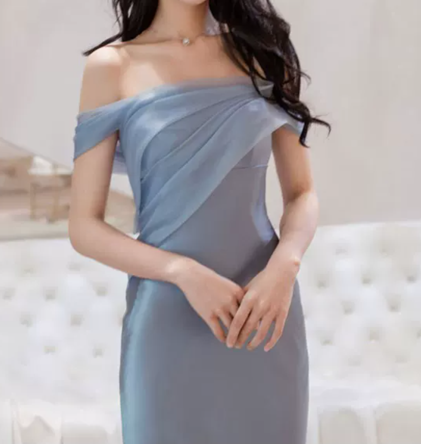 Robe de bal de princesse bustier à volants en satin long, robe de soirée C8117