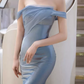 Robe de bal de princesse bustier à volants en satin long, robe de soirée C8117