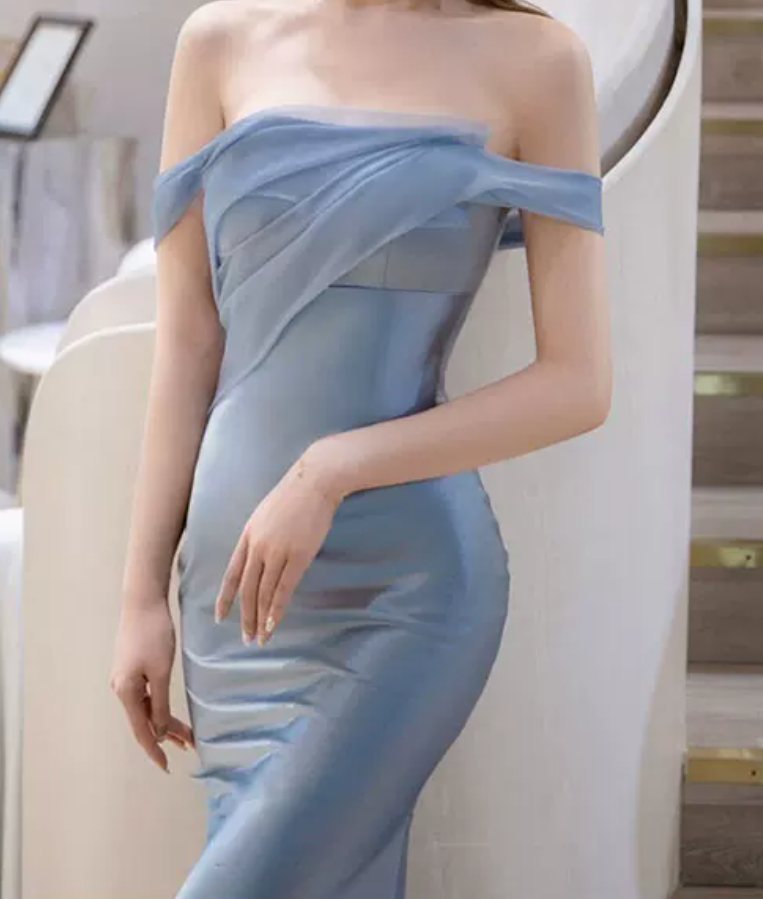 Robe de bal de princesse bustier à volants en satin long, robe de soirée C8117