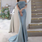 Robe de bal de princesse bustier à volants en satin long, robe de soirée C8117