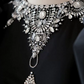 Romantic Beading Black Prom Dress Short Sleeve A-Line Evening Dress C9005