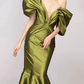 Robe de bal de princesse bustier à volants en satin long, robe de soirée C8117