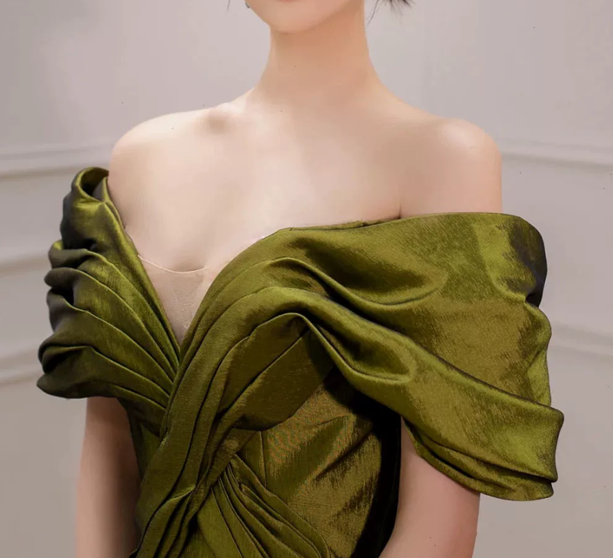 Robe de bal de princesse bustier à volants en satin long, robe de soirée C8117