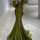 Robe de bal de princesse bustier à volants en satin long, robe de soirée C8117