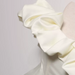 Sleek Ruffled Off-Shoulder Homecoming Dress Satin Sheath Birthday Dress C9012