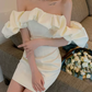 Sleek Ruffled Off-Shoulder Homecoming Dress Satin Sheath Birthday Dress C9012