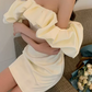 Sleek Ruffled Off-Shoulder Homecoming Dress Satin Sheath Birthday Dress C9012