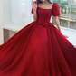 Robe de bal de princesse bustier à volants en satin long, robe de soirée C8117
