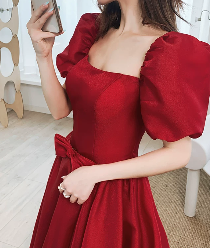 Robe de bal de princesse bustier à volants en satin long, robe de soirée C8117