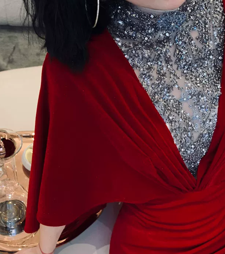 Robe de bal de princesse bustier à volants en satin long, robe de soirée C8117