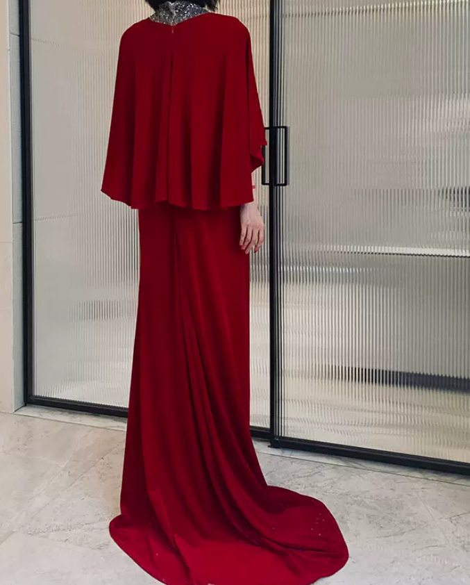 Robe de bal de princesse bustier à volants en satin long, robe de soirée C8117