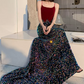 Robe de bal de princesse bustier à volants en satin long, robe de soirée C8117