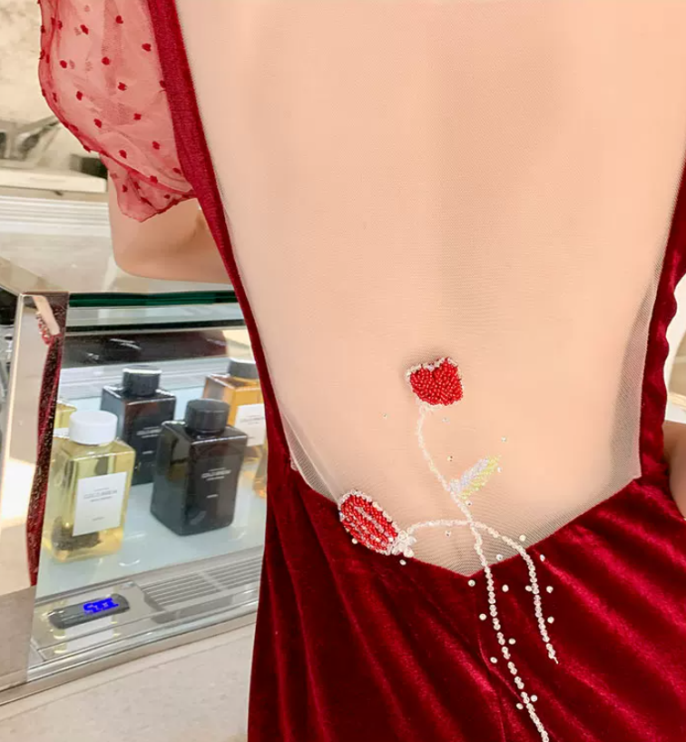 Robe de bal de princesse bustier à volants en satin long, robe de soirée C8117