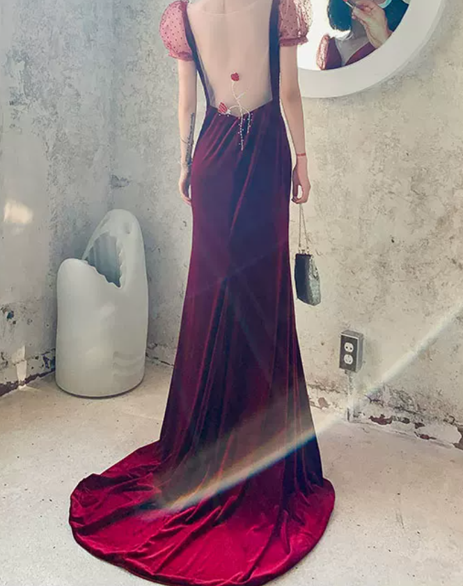 Robe de bal de princesse bustier à volants en satin long, robe de soirée C8117