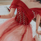 Robe de bal de princesse bustier à volants en satin long, robe de soirée C8117