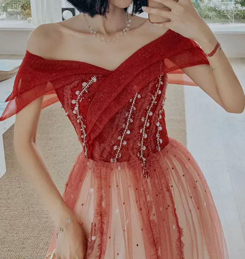 Robe de bal de princesse bustier à volants en satin long, robe de soirée C8117