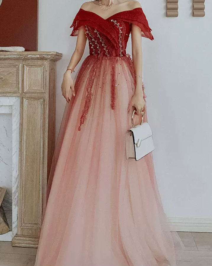 Robe de bal de princesse bustier à volants en satin long, robe de soirée C8117