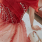 Robe de bal de princesse bustier à volants en satin long, robe de soirée C8117