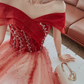 Robe de bal de princesse bustier à volants en satin long, robe de soirée C8117