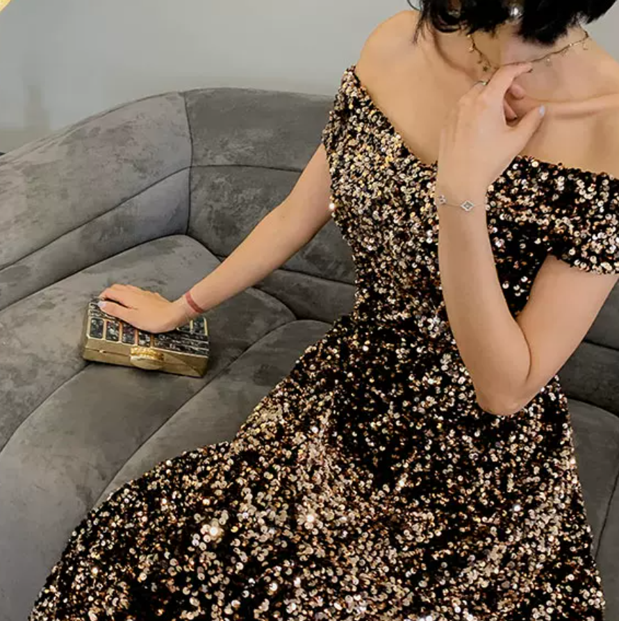 Robe de bal de princesse bustier à volants en satin long, robe de soirée C8117