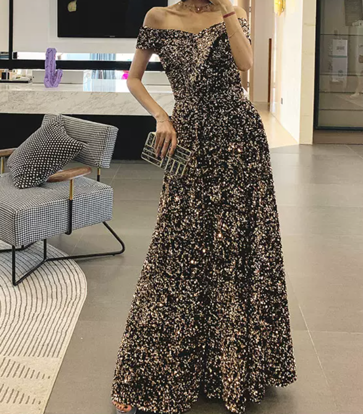 Robe de bal de princesse bustier à volants en satin long, robe de soirée C8117