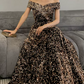 Robe de bal de princesse bustier à volants en satin long, robe de soirée C8117