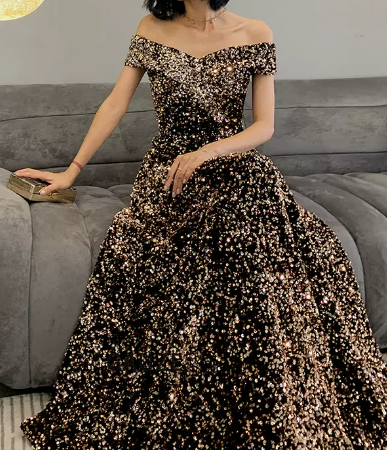 Robe de bal de princesse bustier à volants en satin long, robe de soirée C8117