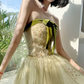 Robe de bal de princesse bustier à volants en satin long, robe de soirée C8117