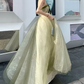 Robe de bal de princesse bustier à volants en satin long, robe de soirée C8117