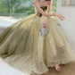 Robe de bal de princesse bustier à volants en satin long, robe de soirée C8117