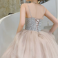 Robe de bal de princesse bustier à volants en satin long, robe de soirée C8117