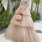 Robe de bal de princesse bustier à volants en satin long, robe de soirée C8117